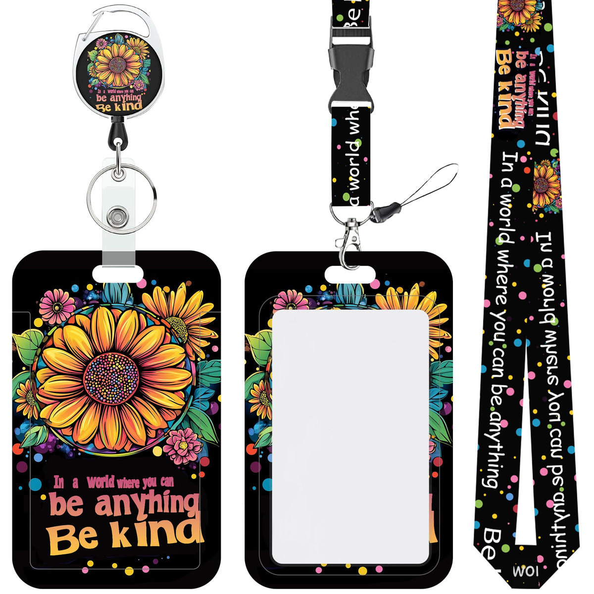 Cartoon Mushrooms Chickens Lanyards for ID Badges Retractable Removable Neck Lanyard with Badge Reel Vertical ID Work Badge Holder for Badge Holder Nurse Office Teacher