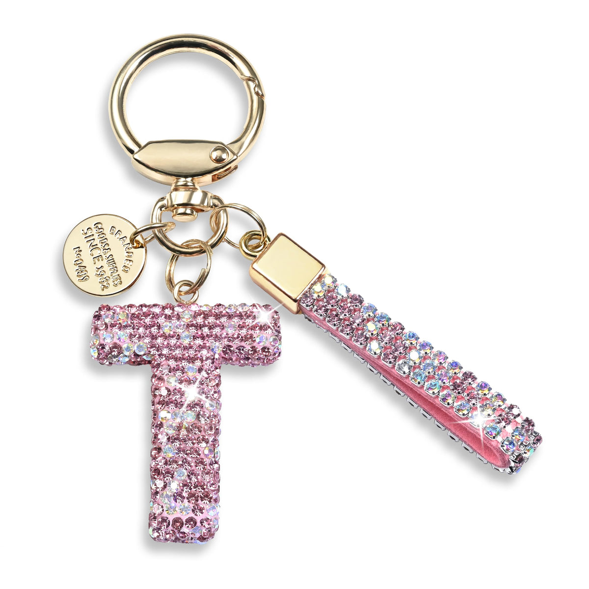 JINGUAZI Bling Initial Letter Keychain Bag Charms for Women