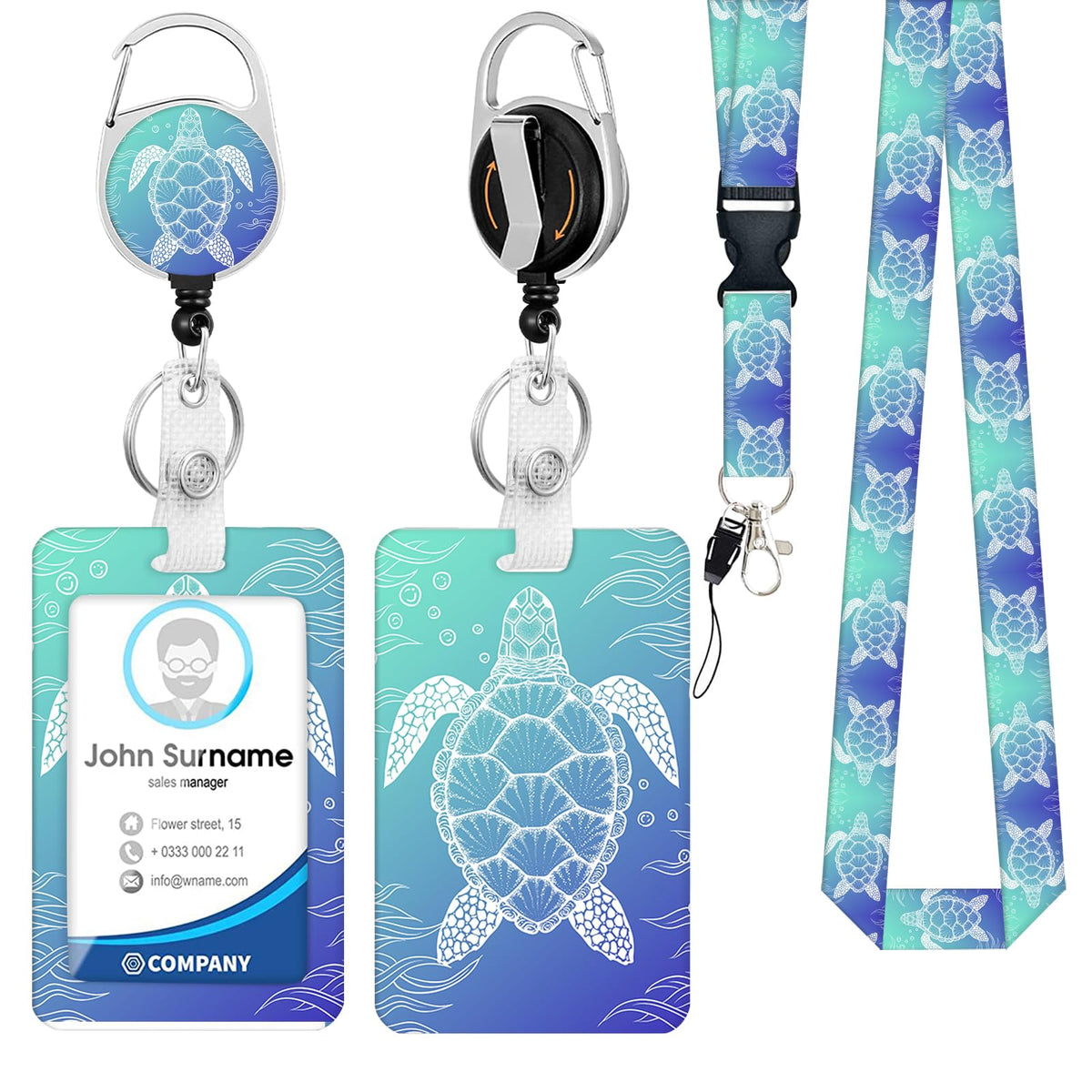 Cute Cartoon Happy Capybaras Breakaway Lanyard for ID Badges with Heavy-Duty Retractable Badge Reel & Carabiner, Adjustable Name Tag Holder for Teachers, Nurses, Students & Office Workers