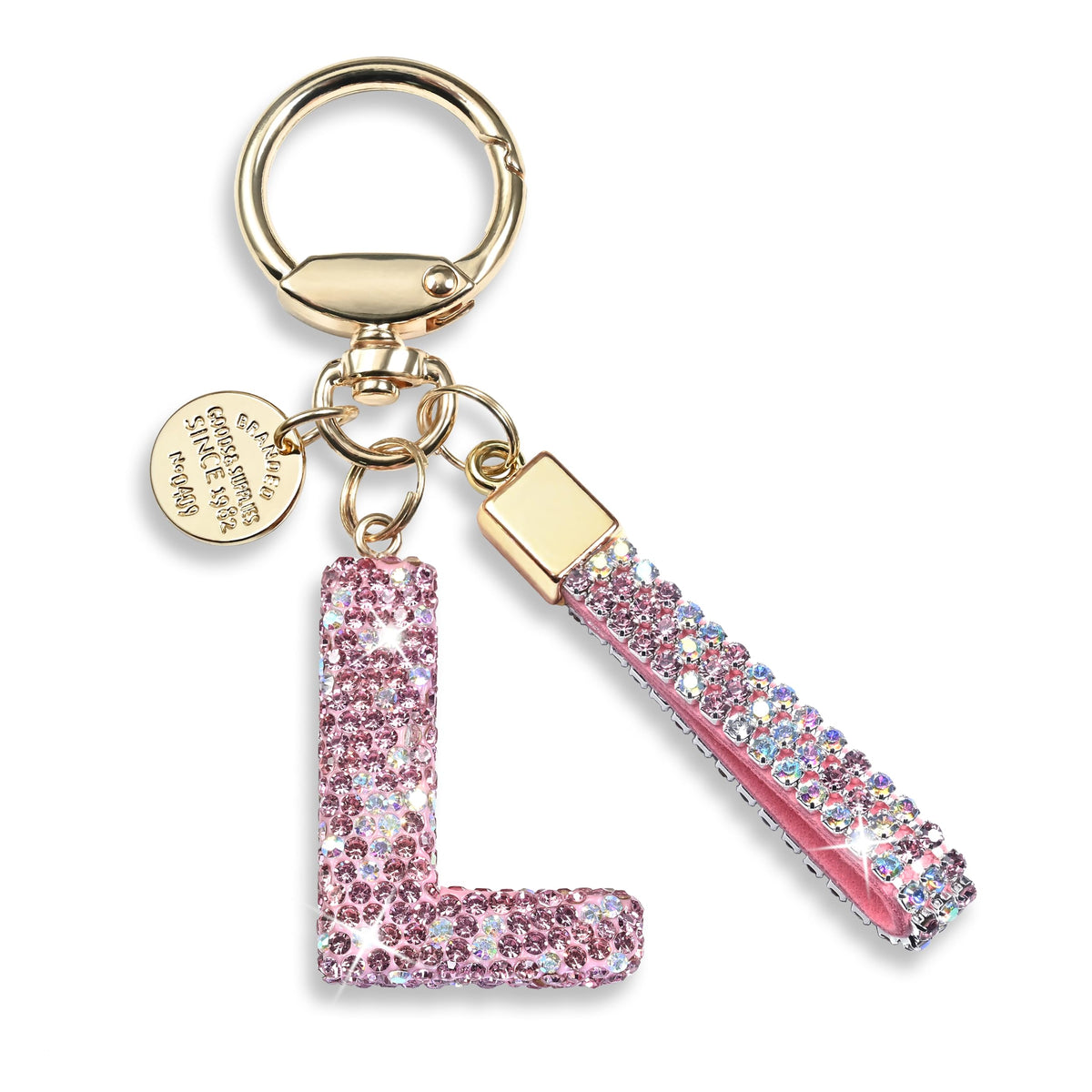 JINGUAZI Bling Initial Letter Keychain Bag Charms for Women