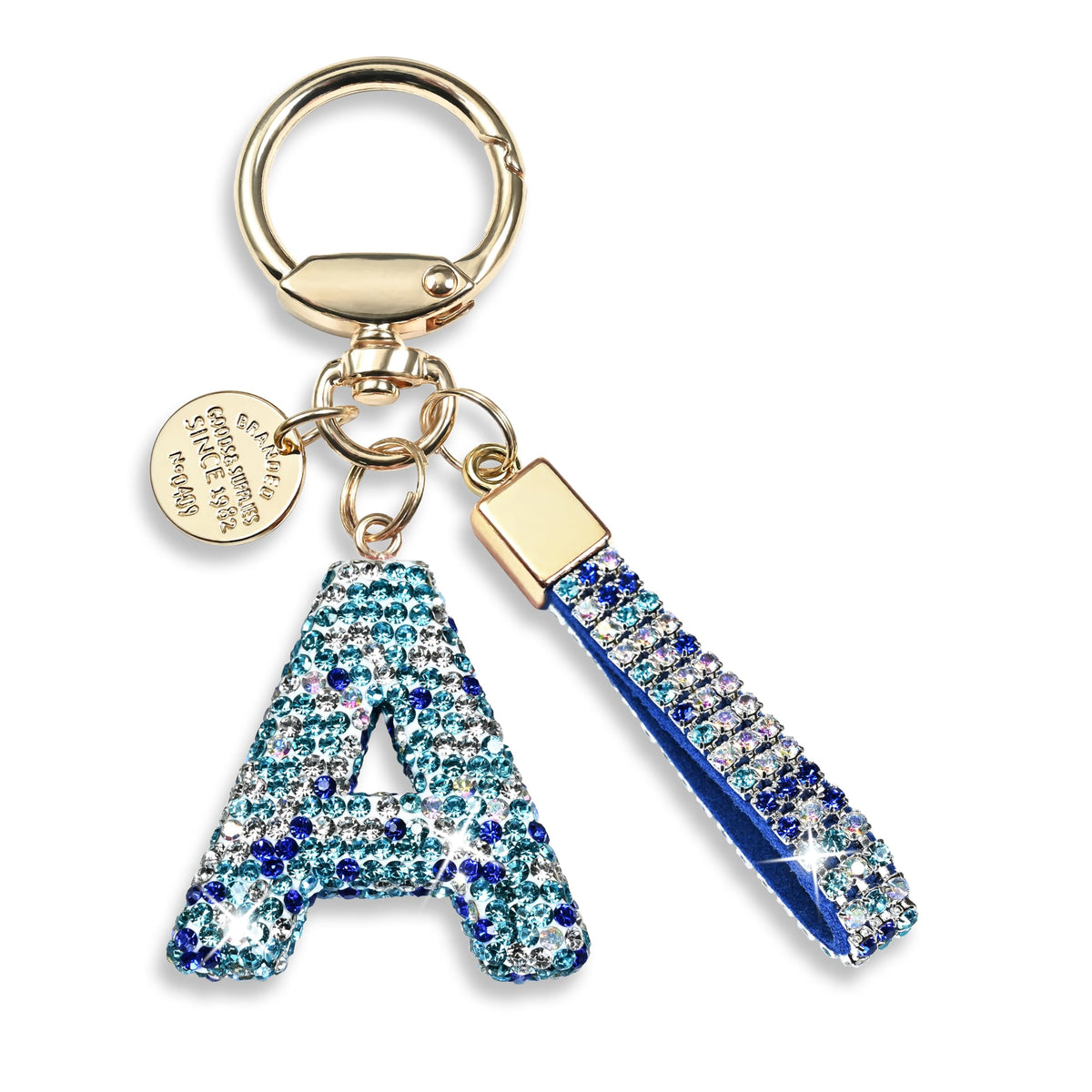 JINGUAZI Bling Initial Letter Keychain Bag Charms for Women