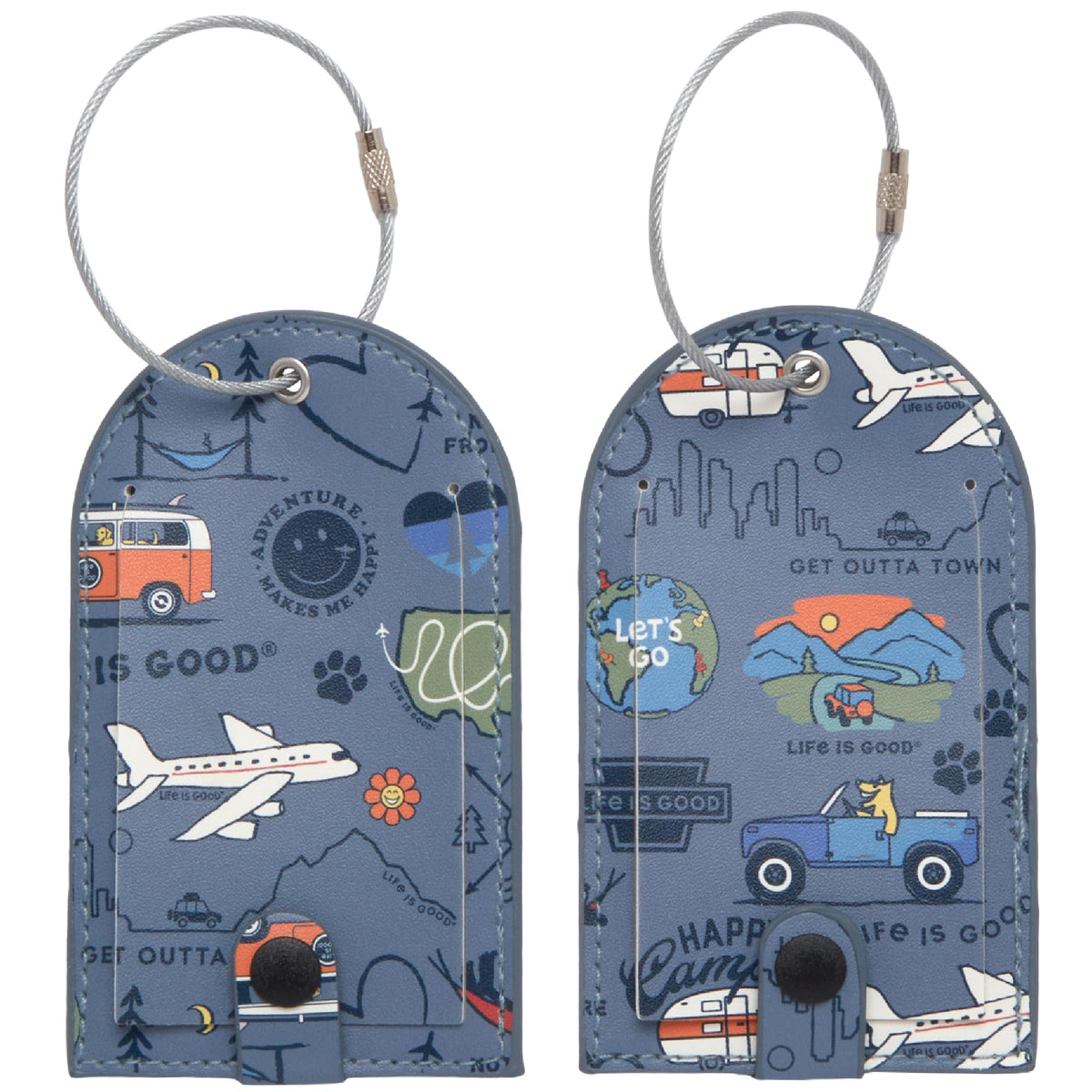 LIFE IS GOOD 2 Piece Vegan Leather Luggage Tags
