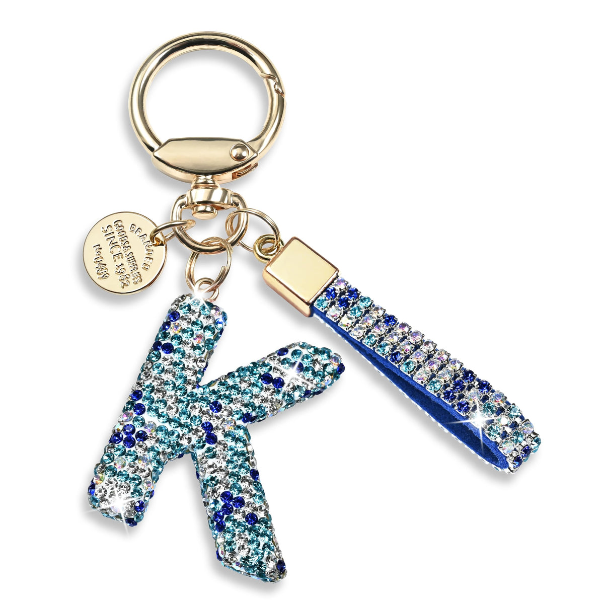 JINGUAZI Bling Initial Letter Keychain Bag Charms for Women