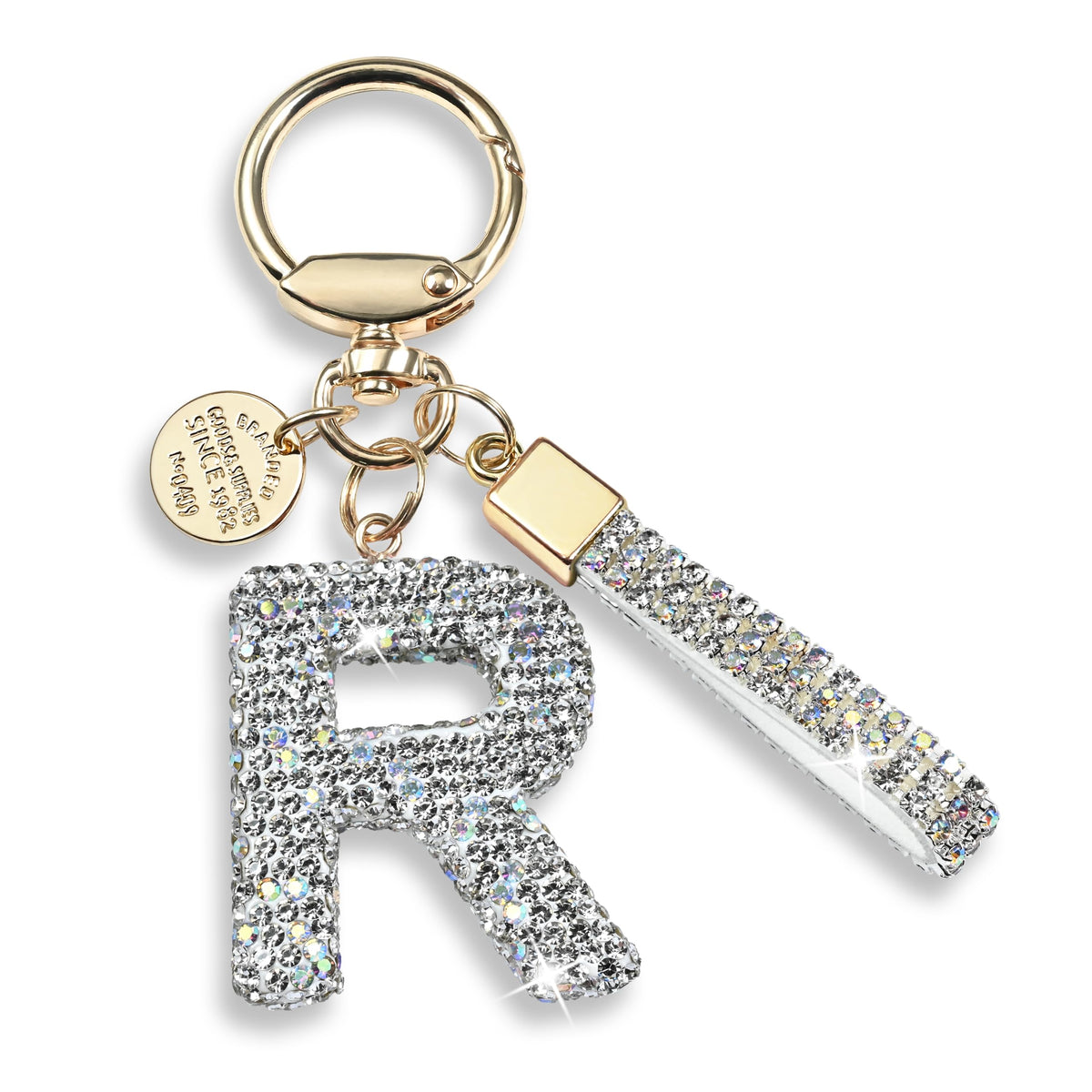JINGUAZI Bling Initial Letter Keychain Bag Charms for Women