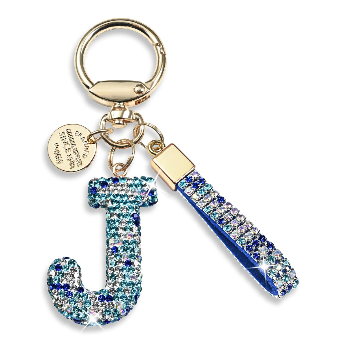JINGUAZI Bling Initial Letter Keychain Bag Charms for Women