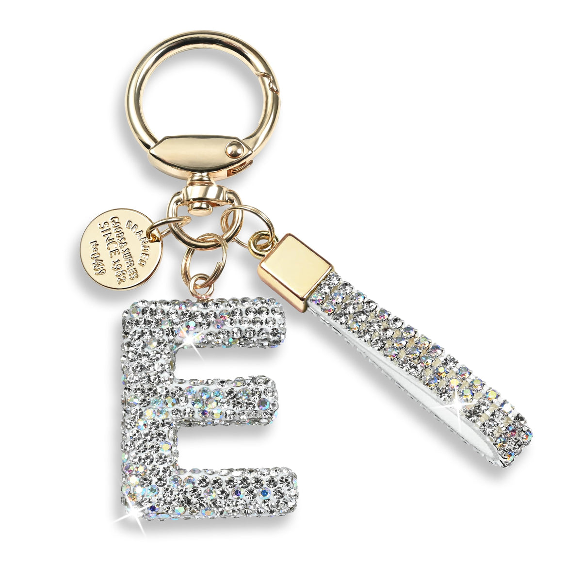 JINGUAZI Bling Initial Letter Keychain Bag Charms for Women