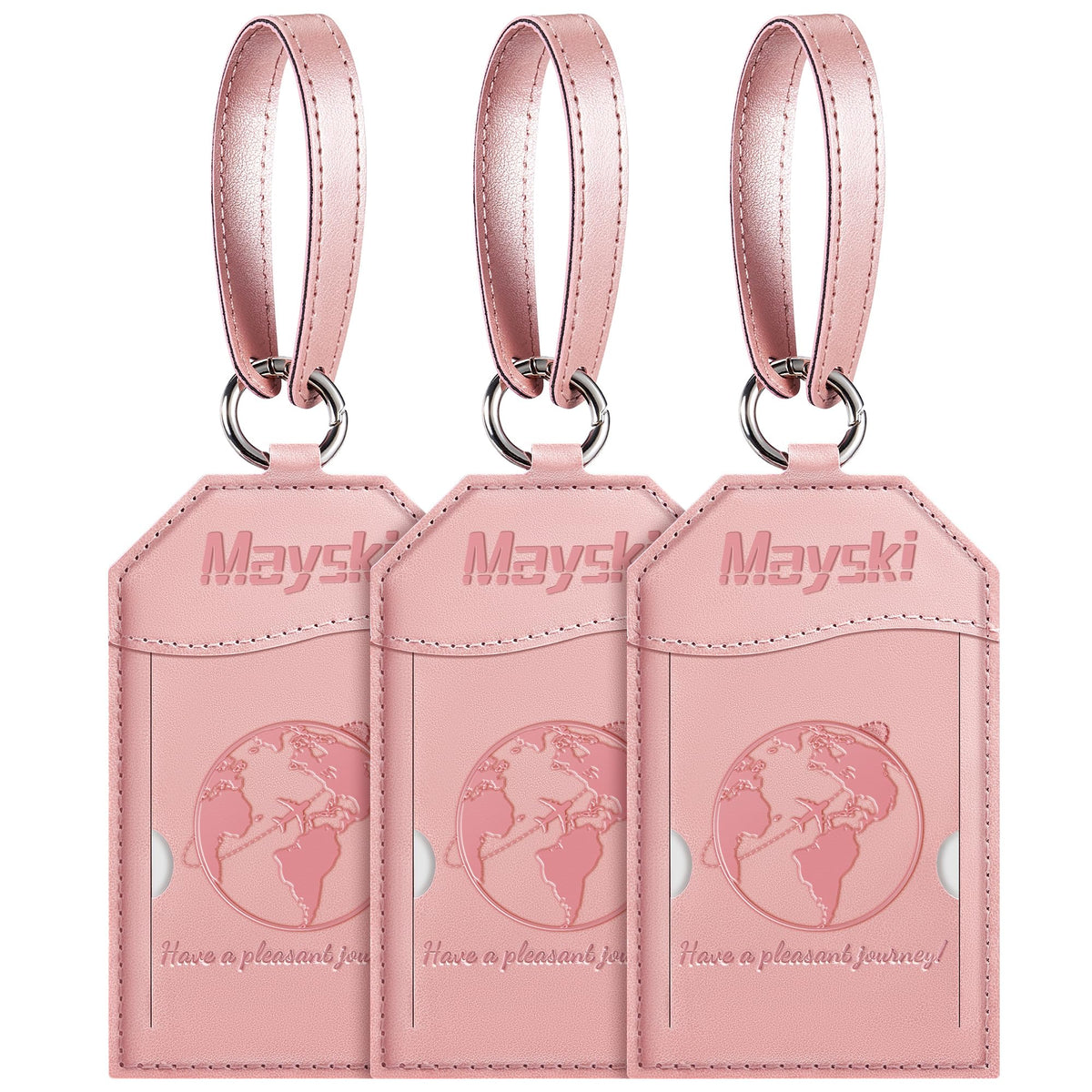 Mayski 5 Pack Luggage Tags for Suitcases Bag Tag, Black Airplane