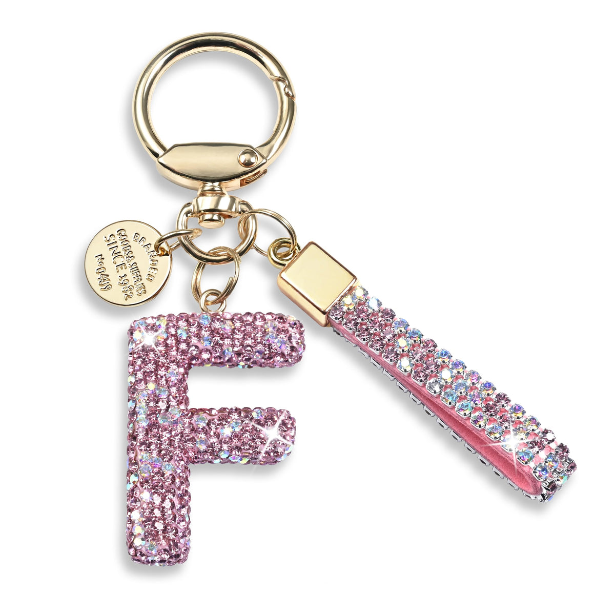 JINGUAZI Bling Initial Letter Keychain Bag Charms for Women