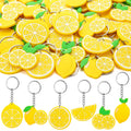 30Pcs Lemon Keychains Lemon Party Favors, Cute Summer Fruit Keychains