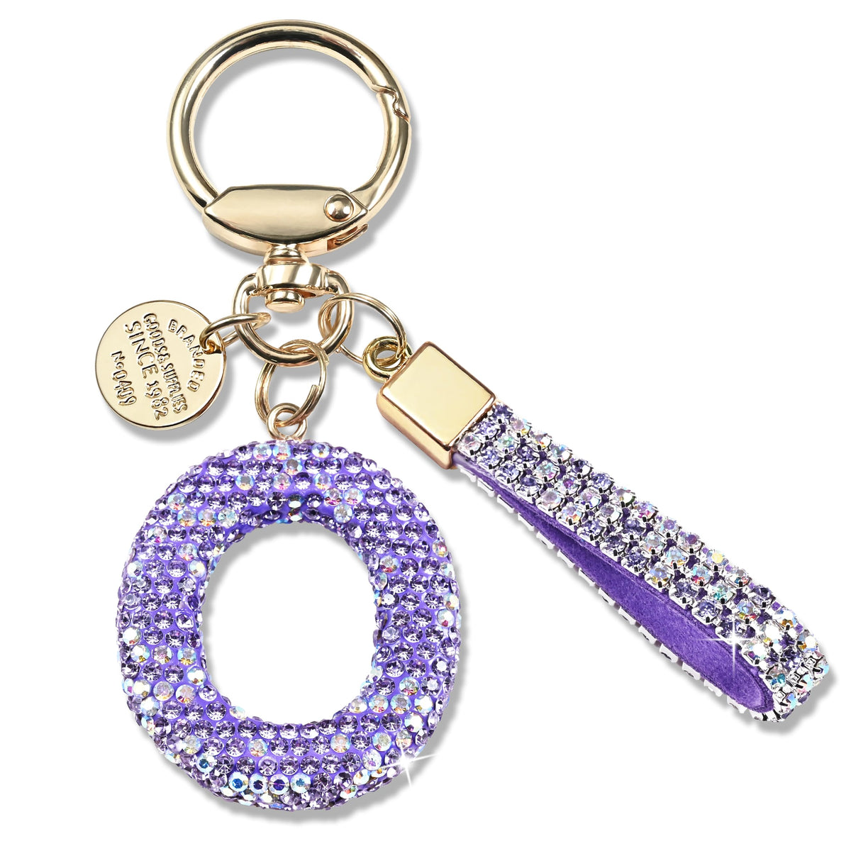JINGUAZI Bling Initial Letter Keychain Bag Charms for Women