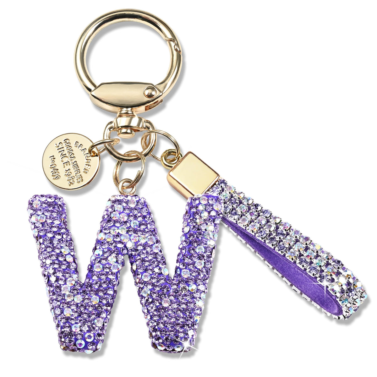 JINGUAZI Bling Initial Letter Keychain Bag Charms for Women