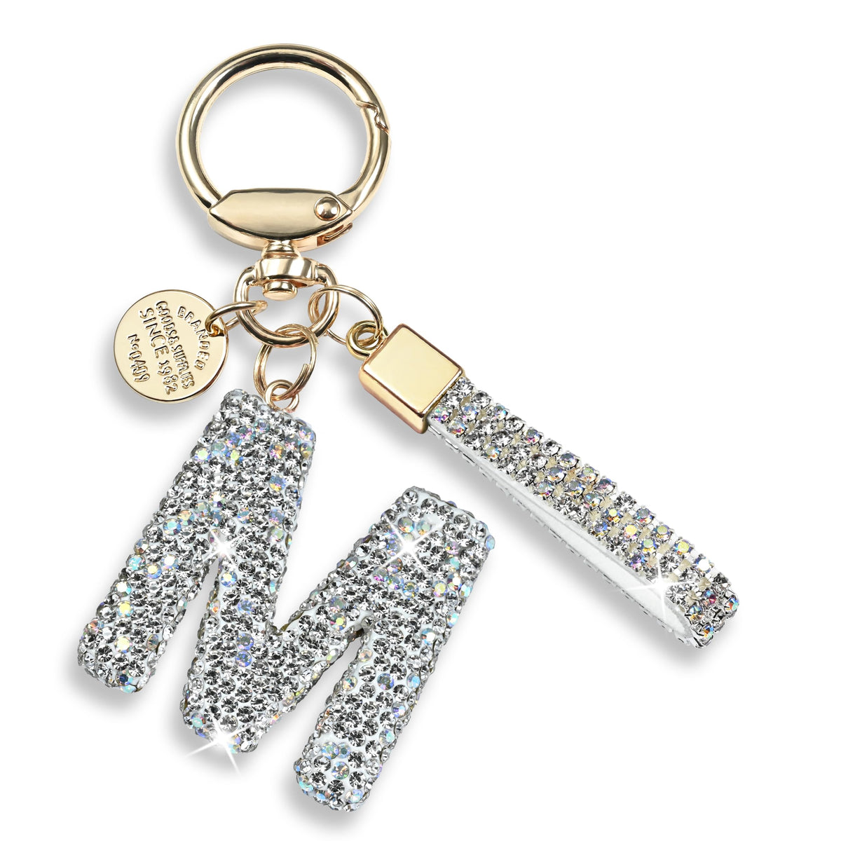 JINGUAZI Bling Initial Letter Keychain Bag Charms for Women