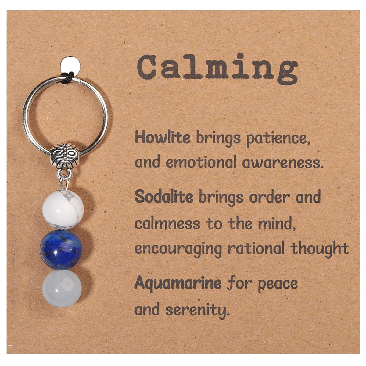 GINAZL Natural Crystals Keychain Gift for New Beginnings, New Beginnings Gifts for Coworker Anxiety Relief Keychain for Women