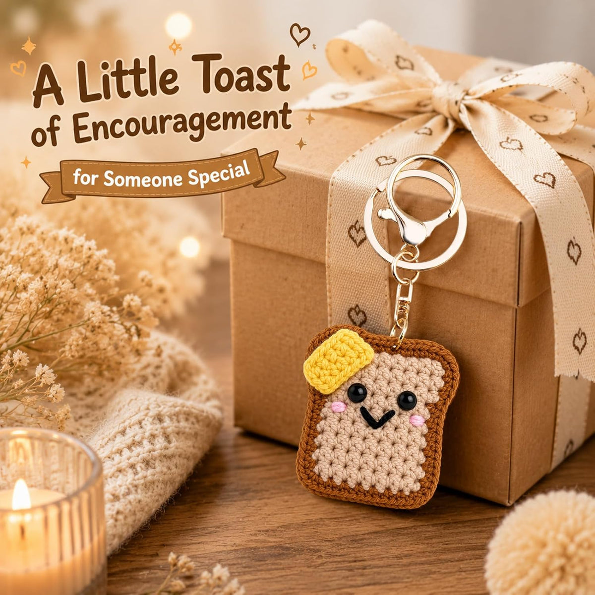igvean Toast Keychain Heart Keychain Good Luck Gifts Sunflower Gifts