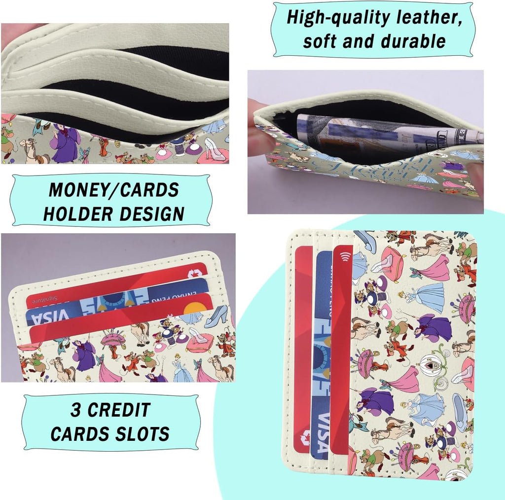 ENSIANTH Cartoon Merch Card Holder A Dream Is A Wish Your Heart Makes -Princess Fans -Fairy Tale Card Wallet Family Trip Gift (Dream CH)