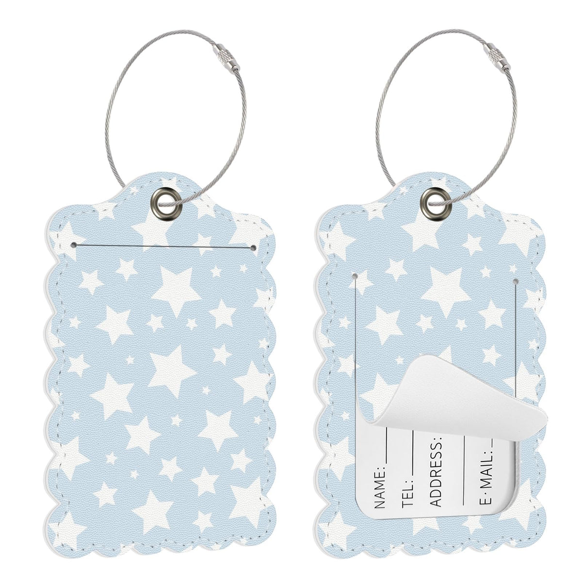 Seorsok 2 PCS Luggage Travel Tags for Suitcases,Cute Pink Leopard PU Leather Name Tag with Privacy Cover&ID Label Address Card and Durable Metal Ring Suitable for Men Women Handbags Backpack,Pink