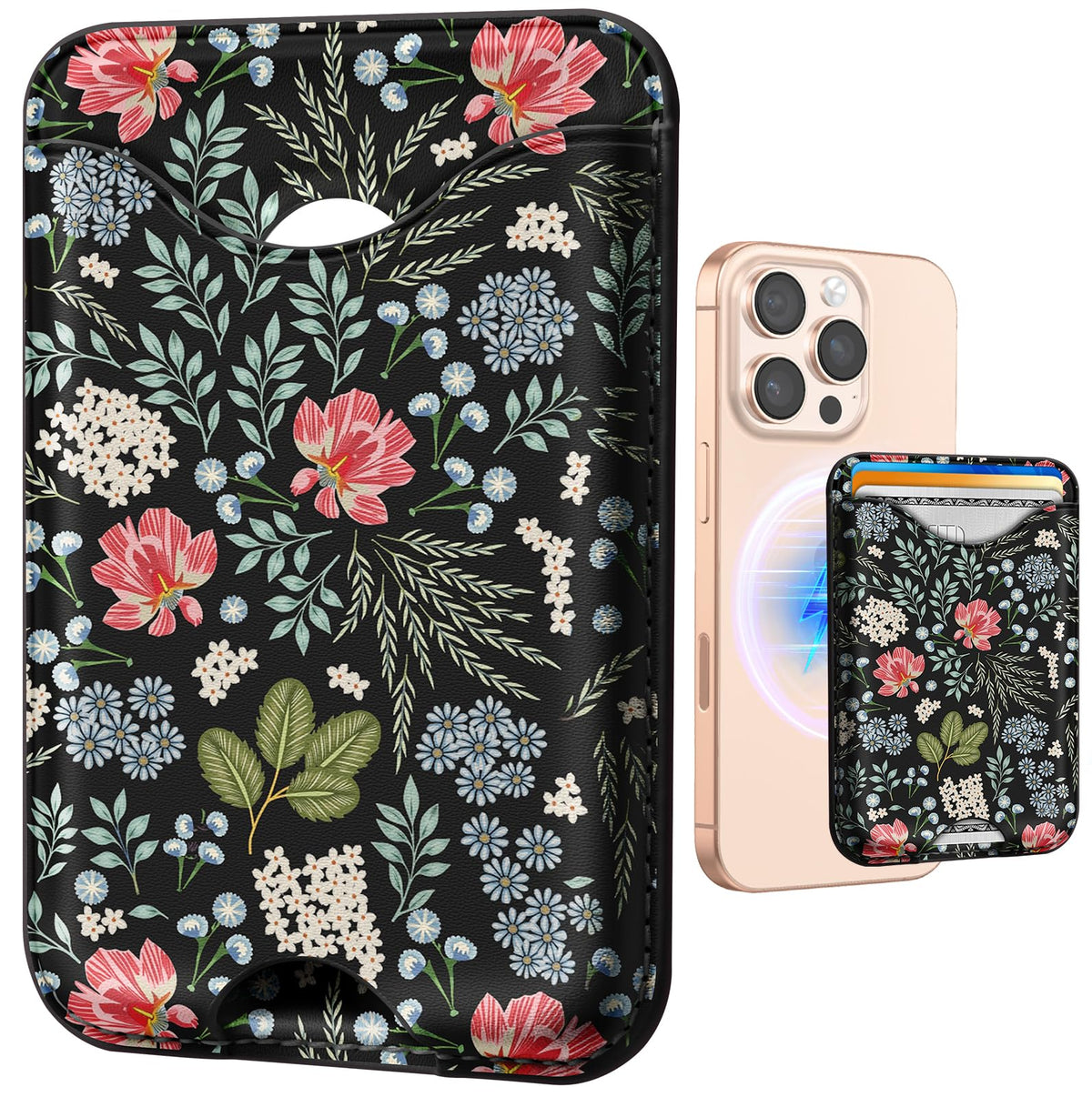 Shorogyt Phone Wallet Magnetic Card Holder for Women, Cartoon