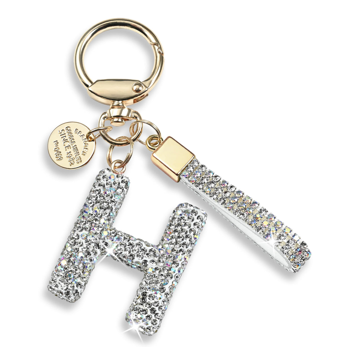 JINGUAZI Bling Initial Letter Keychain Bag Charms for Women