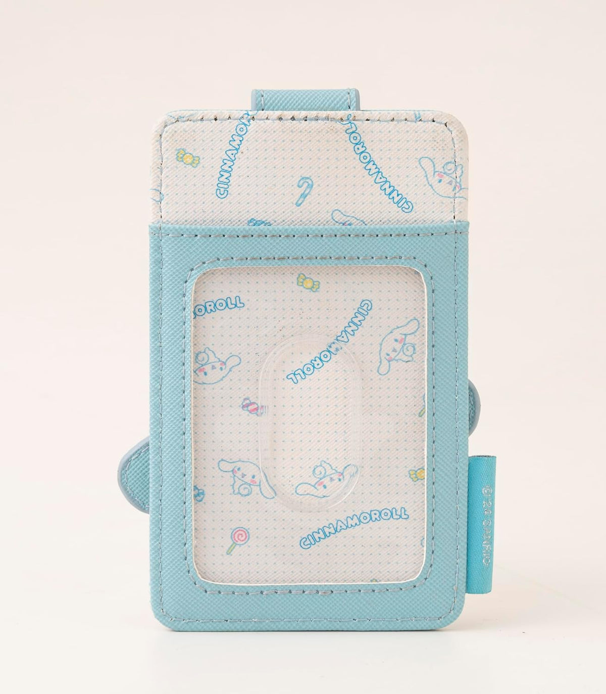 Slim Kitty Friends RFID Blocking Credit Cards Holder Wallet Japanese Cute Characters with Window ID Slot (Cinnamoroll's Sky Blue)