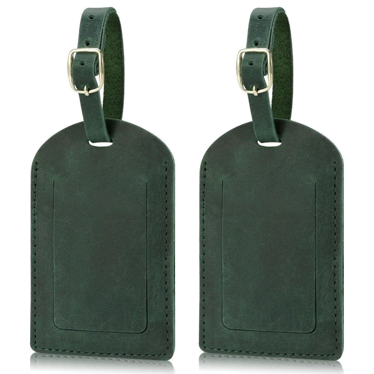 Ringsun Genuine Leather Luggage Tag for Suitcases ID Tags Bag Tags for Luggage (2 Pack)