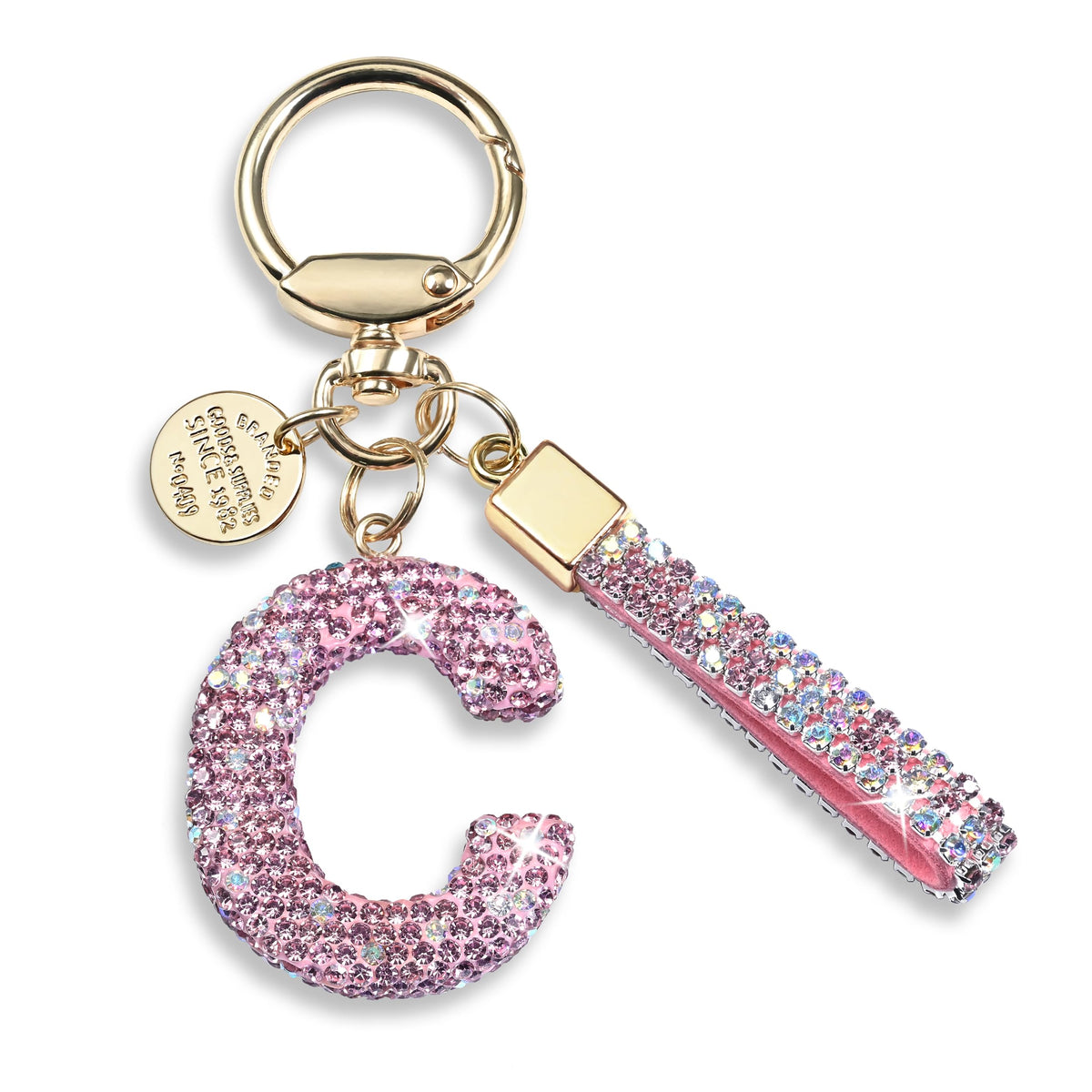 JINGUAZI Bling Initial Letter Keychain Bag Charms for Women