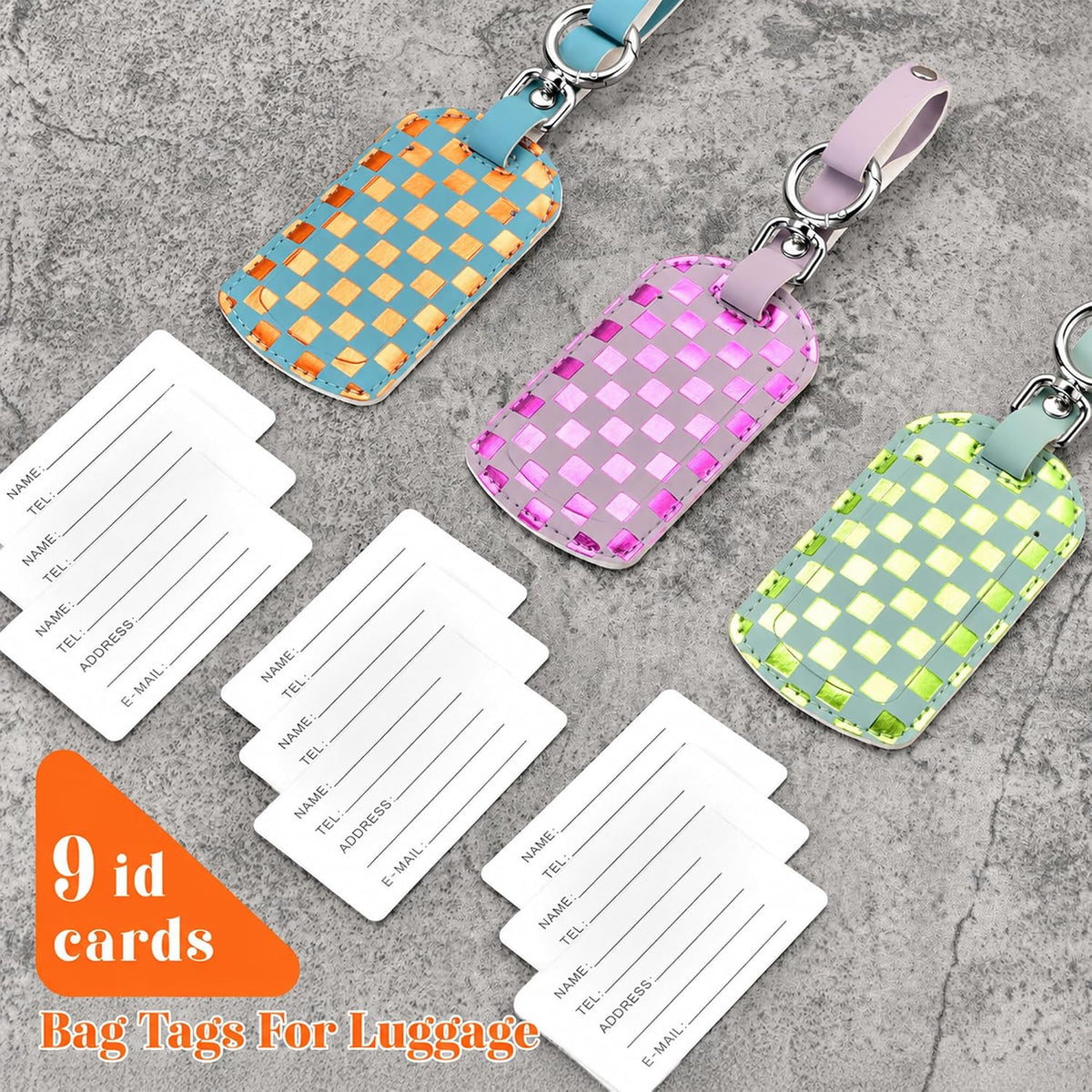 Luggage Tags for Suitcases Travel Accessories: Leather Luggage Tag 3 Pack TSA Approved Airplane Travel Essentials for Women, Bag Tags for Luggage Long Flight Must Haves Travels Gift Airport Essentials
