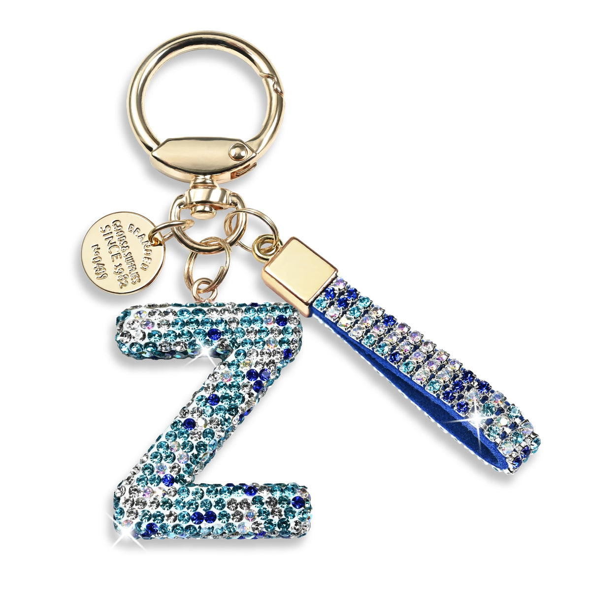 JINGUAZI Bling Initial Letter Keychain Bag Charms for Women