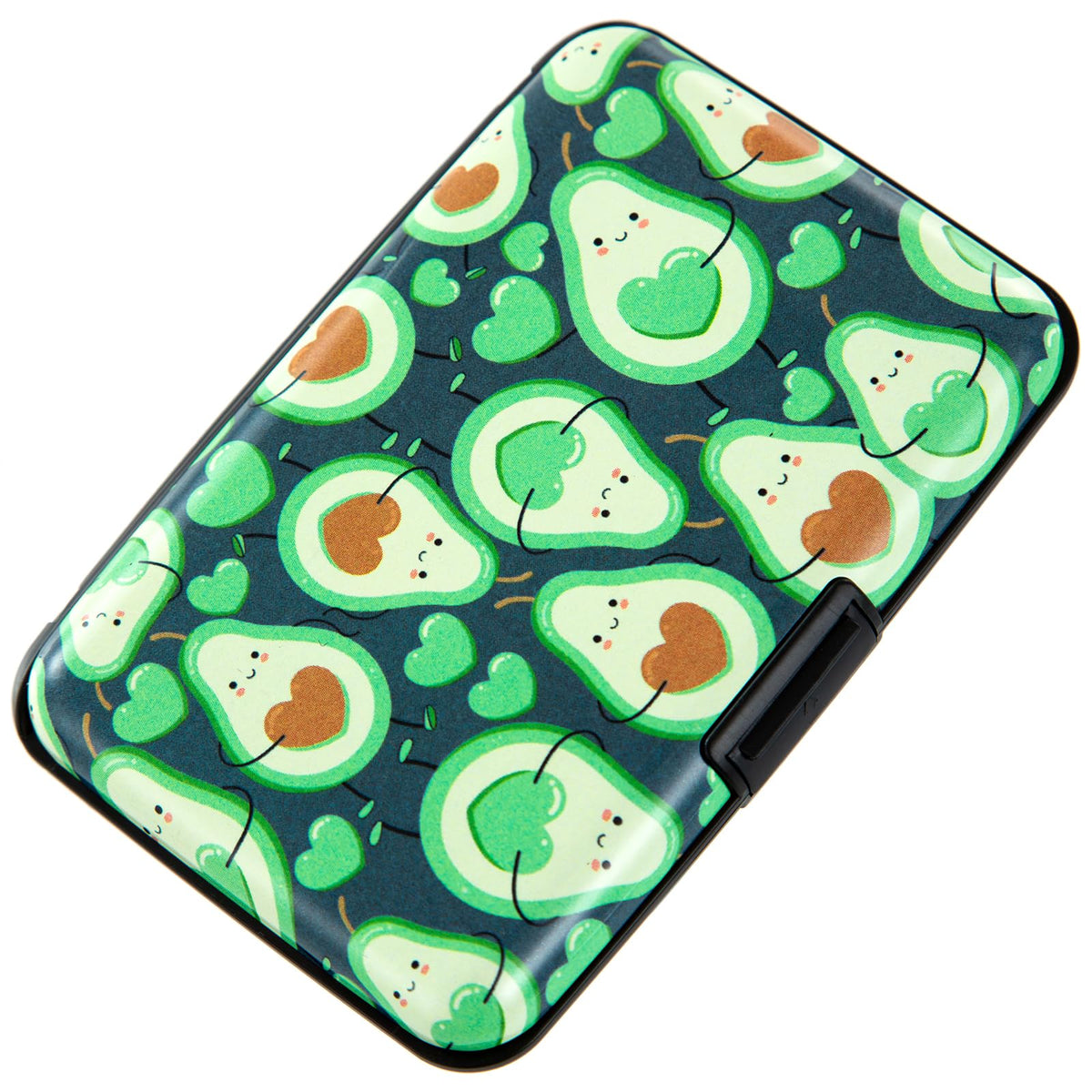 Credit Card Holder, Metal Card Wallet RFID Blocking Mini Slim Aluminum Business Hard Card Case for Women Men (Cartoon Avocado)