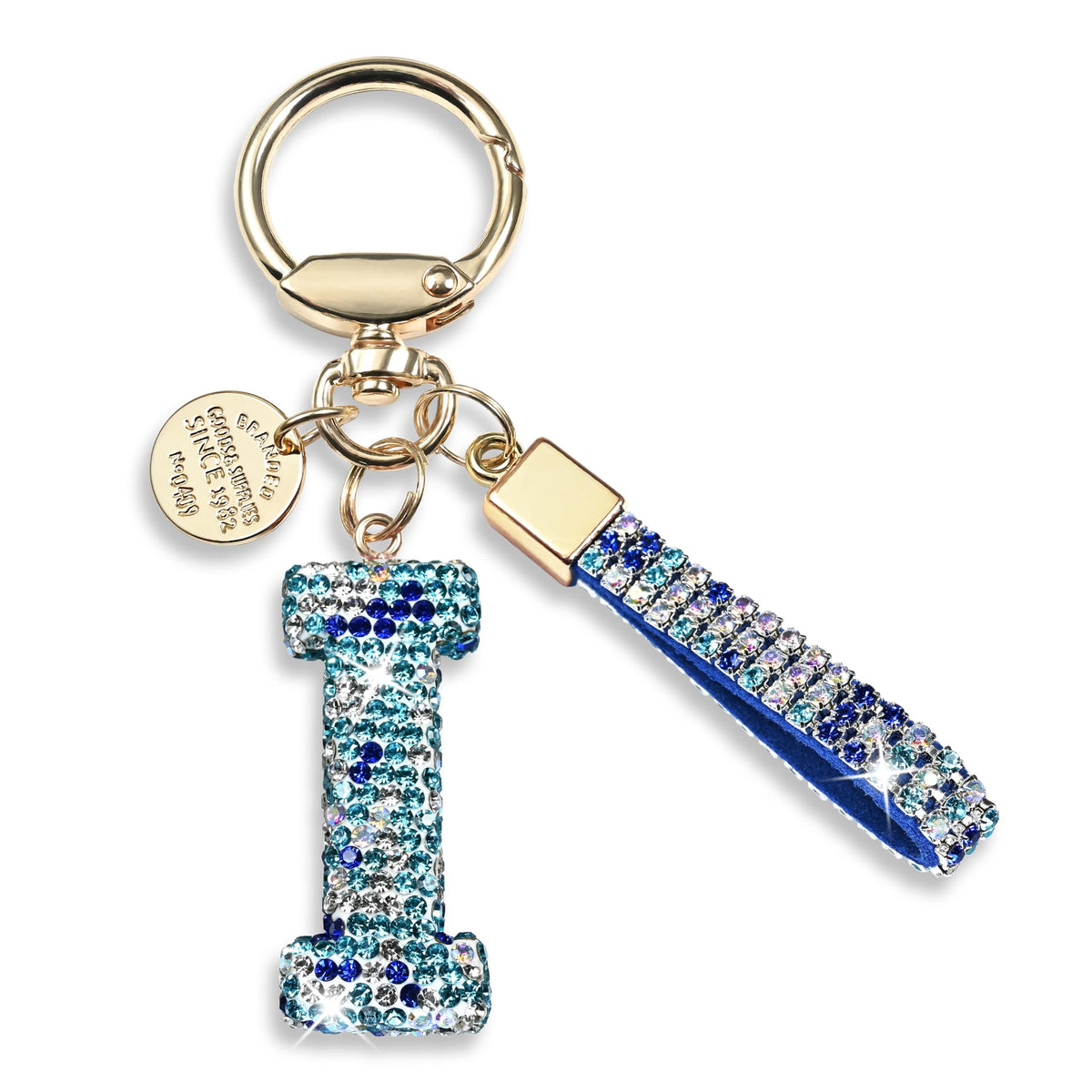 JINGUAZI Bling Initial Letter Keychain Bag Charms for Women