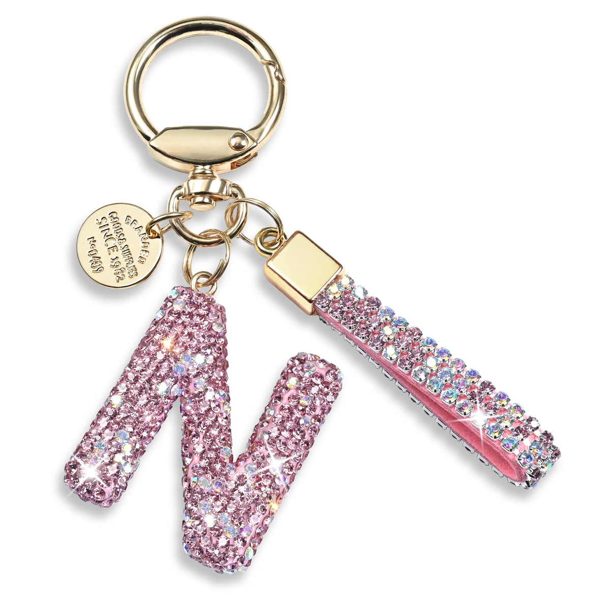 JINGUAZI Bling Initial Letter Keychain Bag Charms for Women
