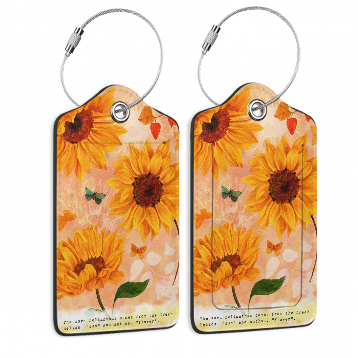 Travel Stamp Luggage Tags for Suitcase,2 Pack Retro Passport Carte Postale Luggage Tag Leather Privacy Cover ID Label with Stainless Steel Loop for Women Men Kids Girls