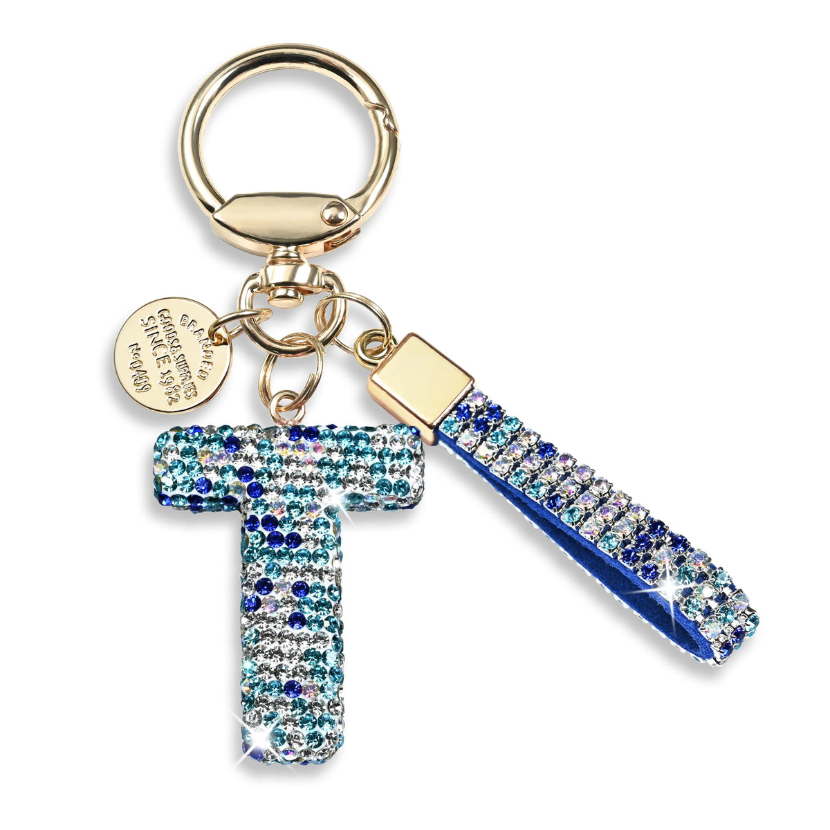 JINGUAZI Bling Initial Letter Keychain Bag Charms for Women