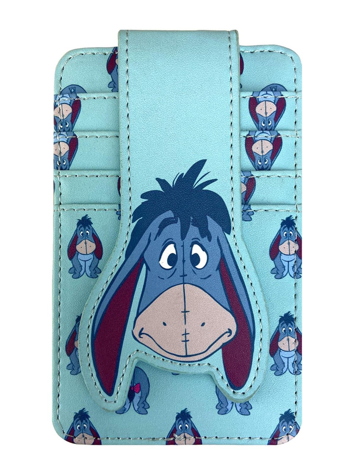 Disney Card Holder Women Slim Compact Wallet Small (Stitch Blue)