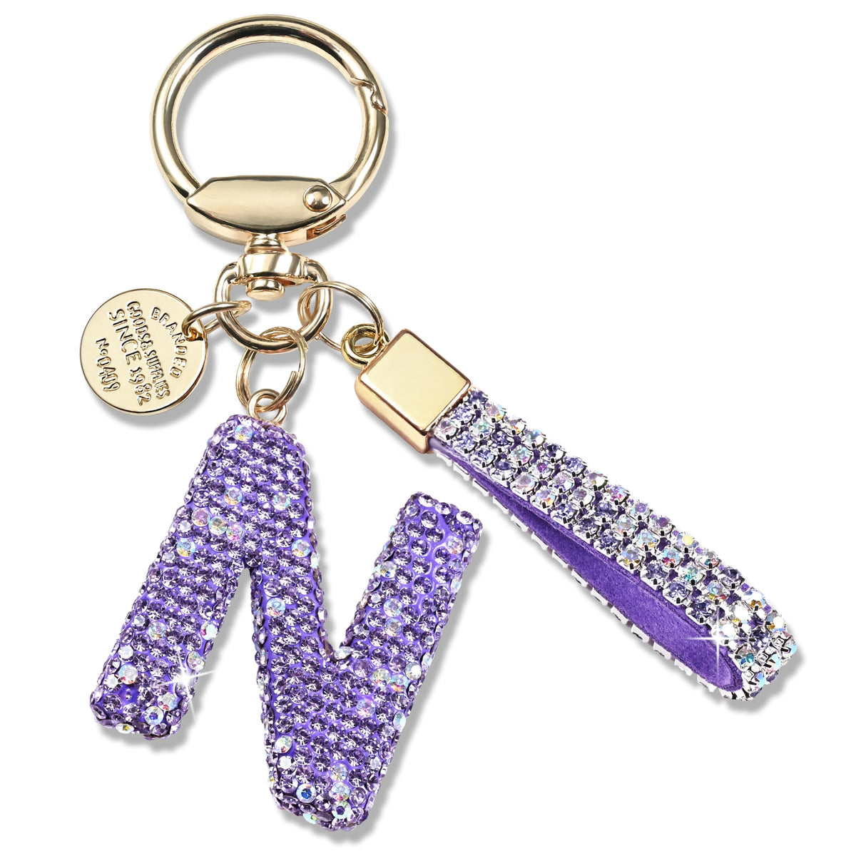 JINGUAZI Bling Initial Letter Keychain Bag Charms for Women