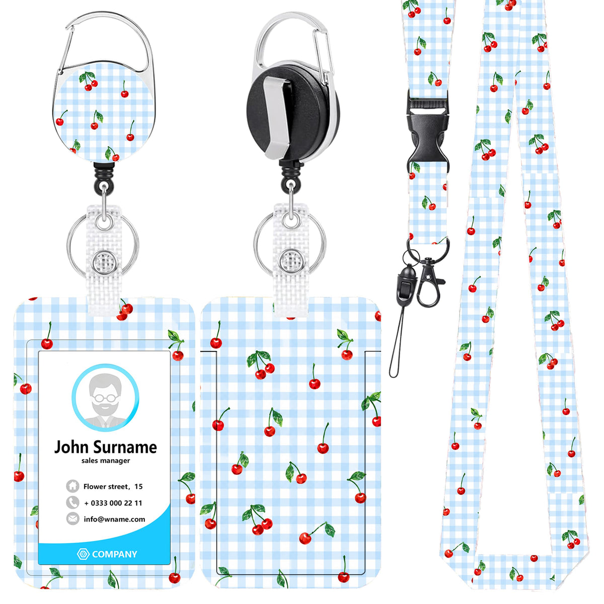 Funny Banana Badge Reel and Lanyard Set for Women, Retractable Badge Holder with Vertical ID Card Holder, Cute Cartoon Fruit Design, Fun Office Accessories Gift