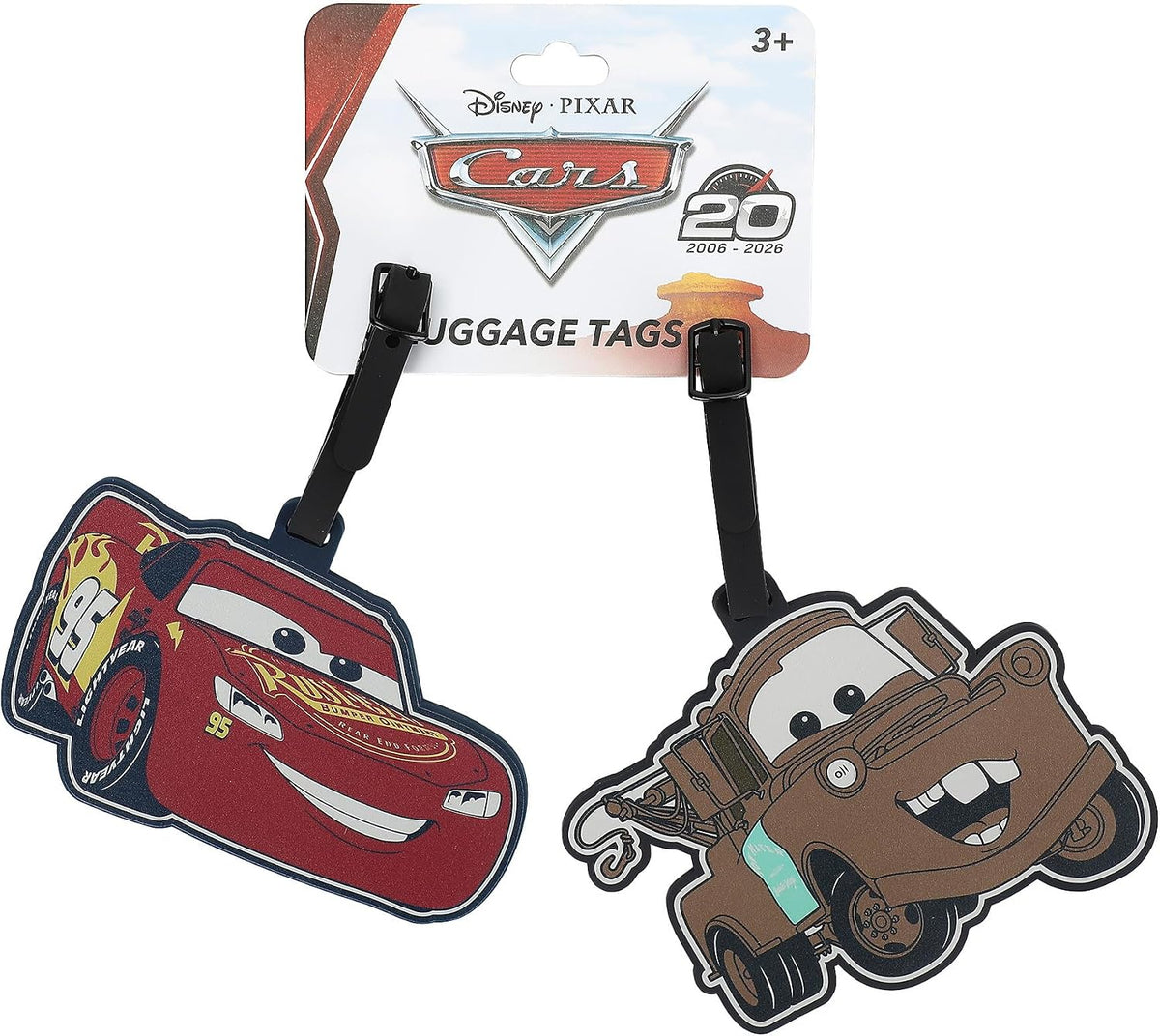 Cars Lightning McQueen and Mater 2pk Luggage Tags for Travel and Everyday Use