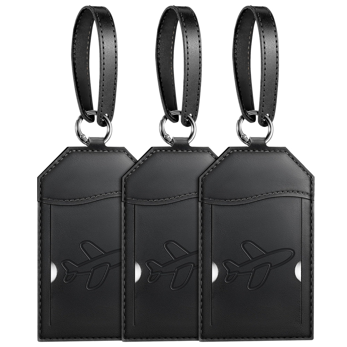 Mayski 5 Pack Luggage Tags for Suitcases Bag Tag, Black Airplane