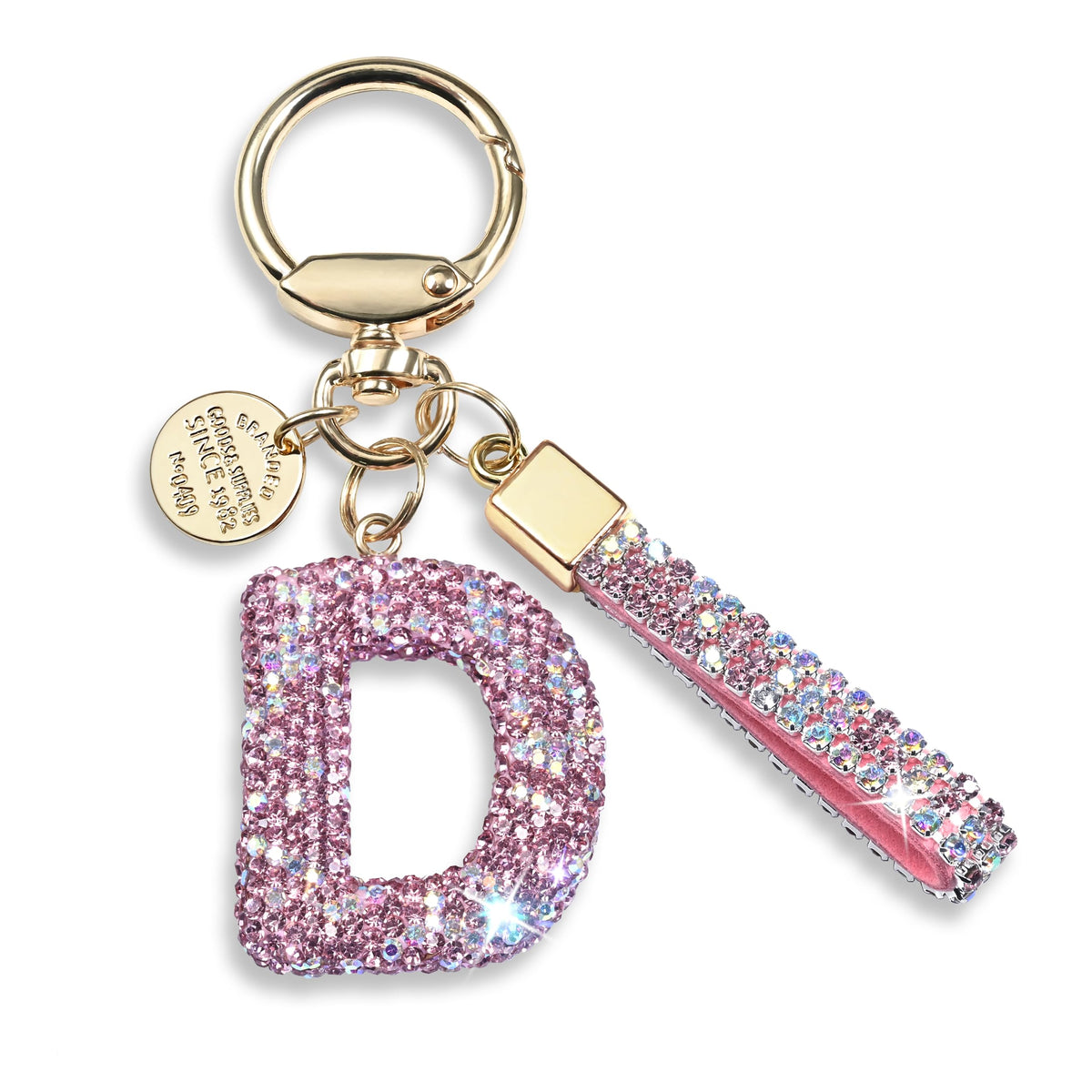 JINGUAZI Bling Initial Letter Keychain Bag Charms for Women