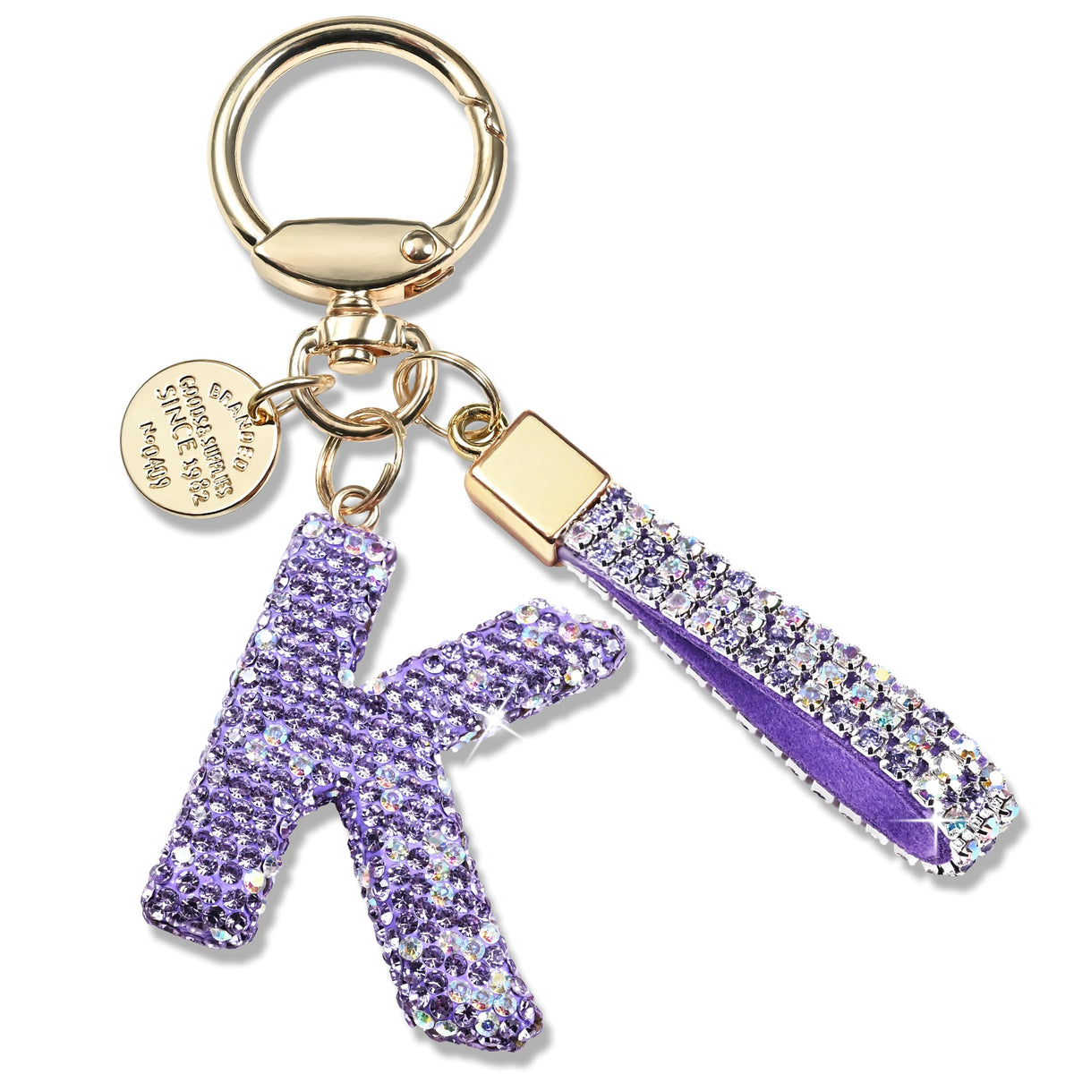 JINGUAZI Bling Initial Letter Keychain Bag Charms for Women