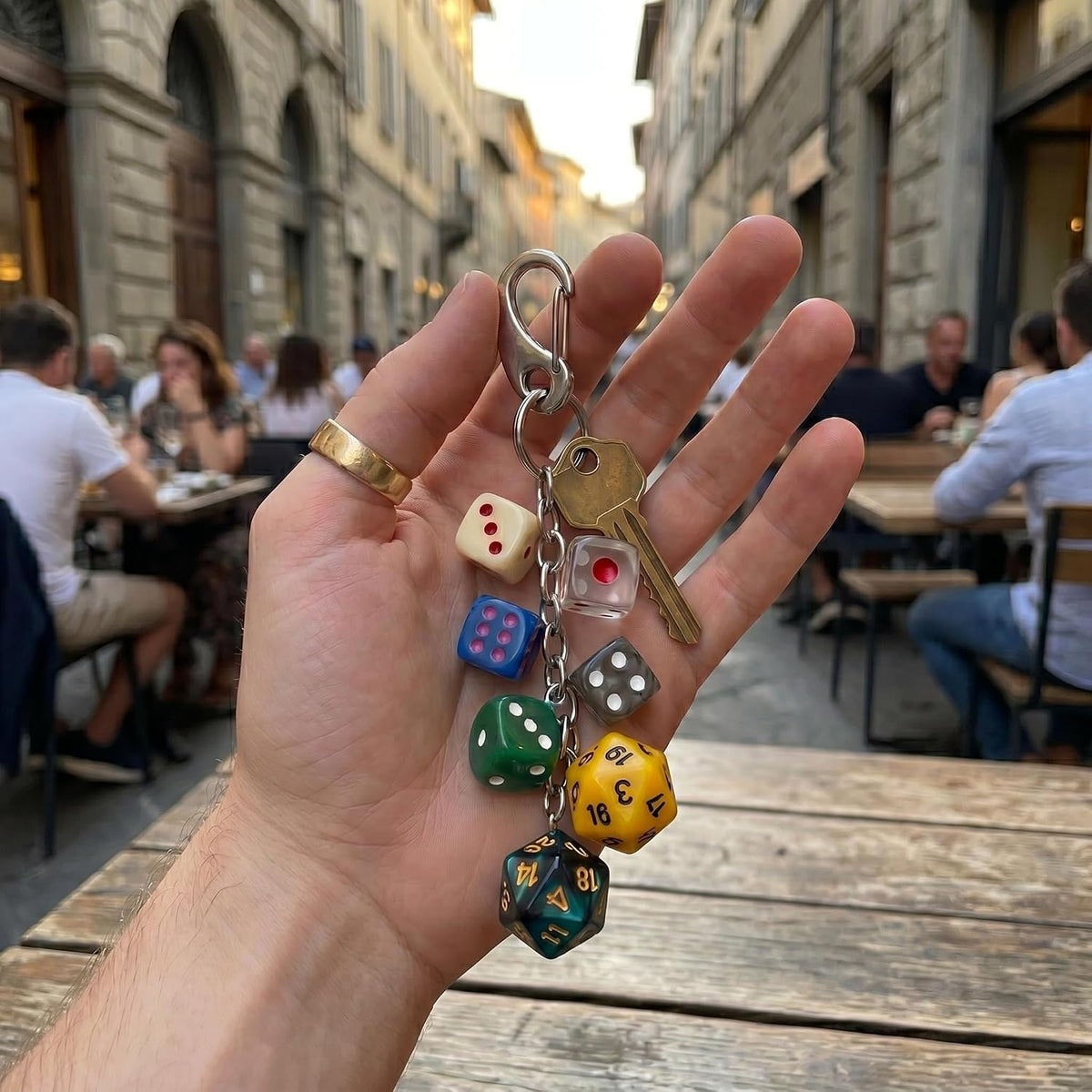 Y2K Aesthetic Dice Keychain for Women & Men, Trendy Bag Charm Gift