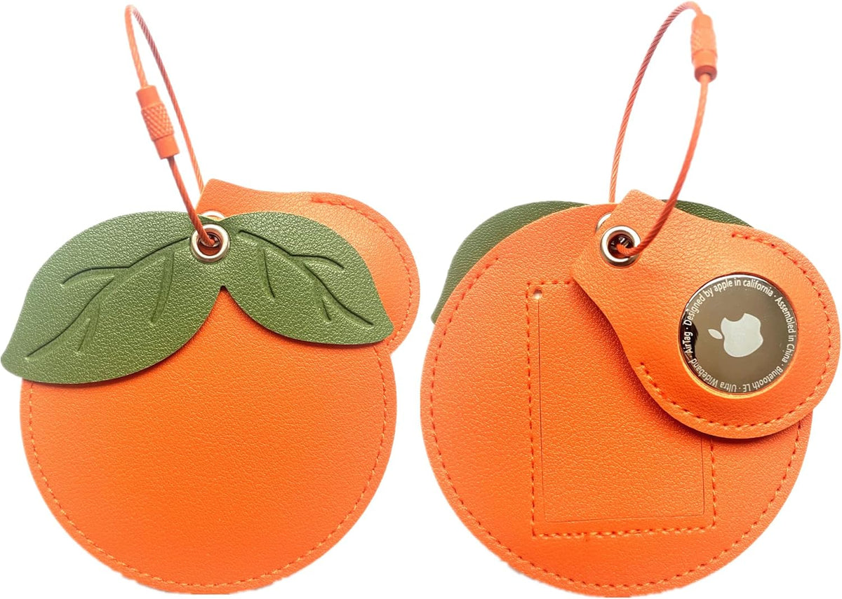 PU Leather Luggage Tag with Airtag Holder Case Set and Name ID Label