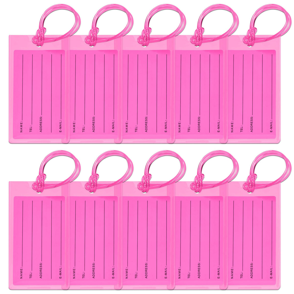10 Pack Luggage Tags for Suitcases, Airplane Travel Essentials