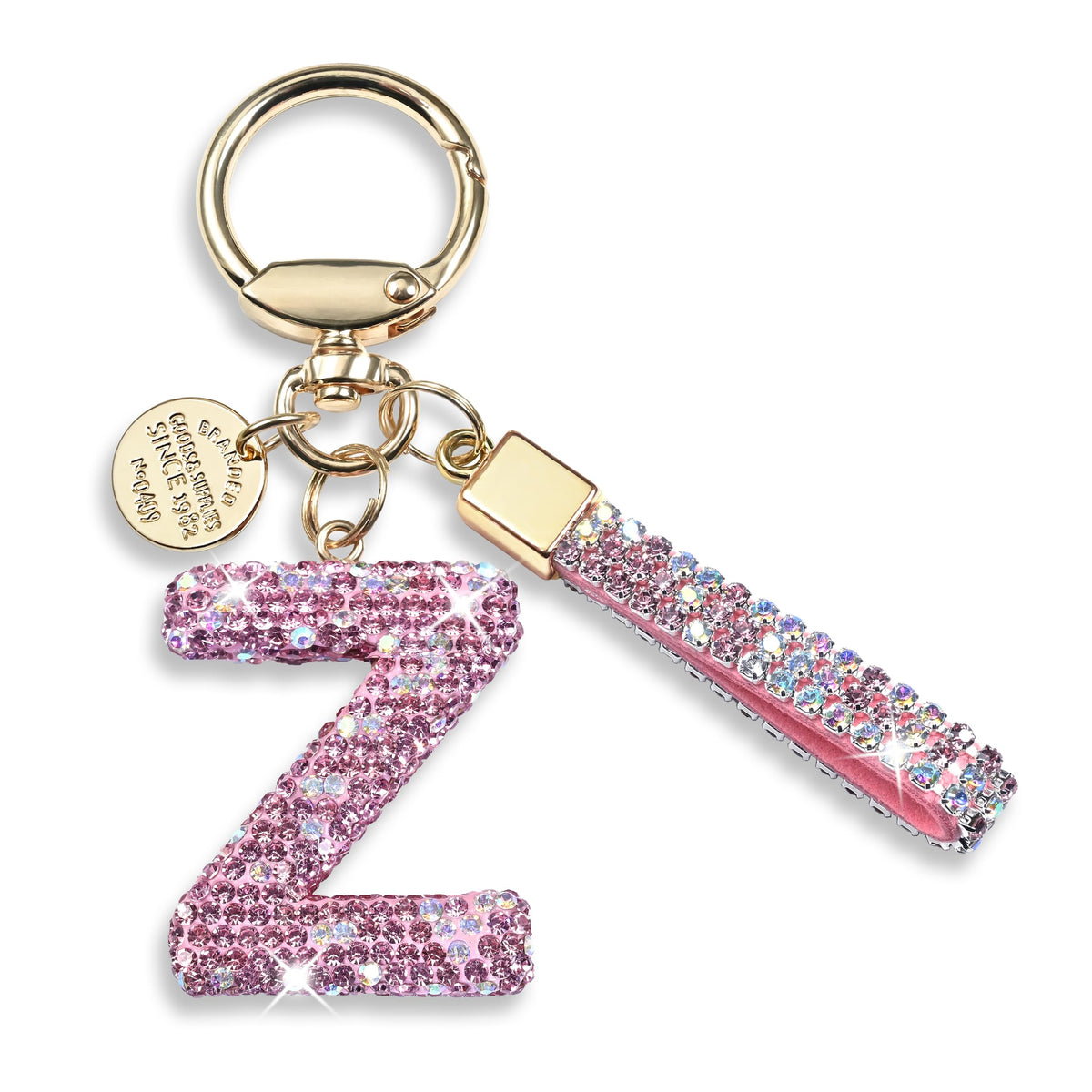 JINGUAZI Bling Initial Letter Keychain Bag Charms for Women