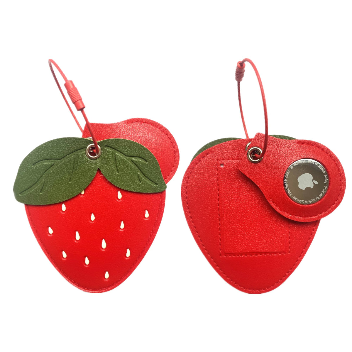 PU Leather Luggage Tag with Airtag Holder Case Set and Name ID Label