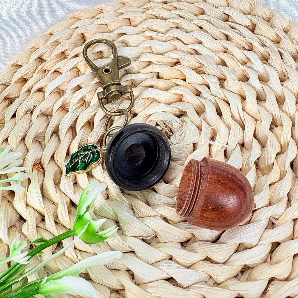 YTYAB Acorn Canister Pill Keychain,Small Portable Organizer Bag Charms