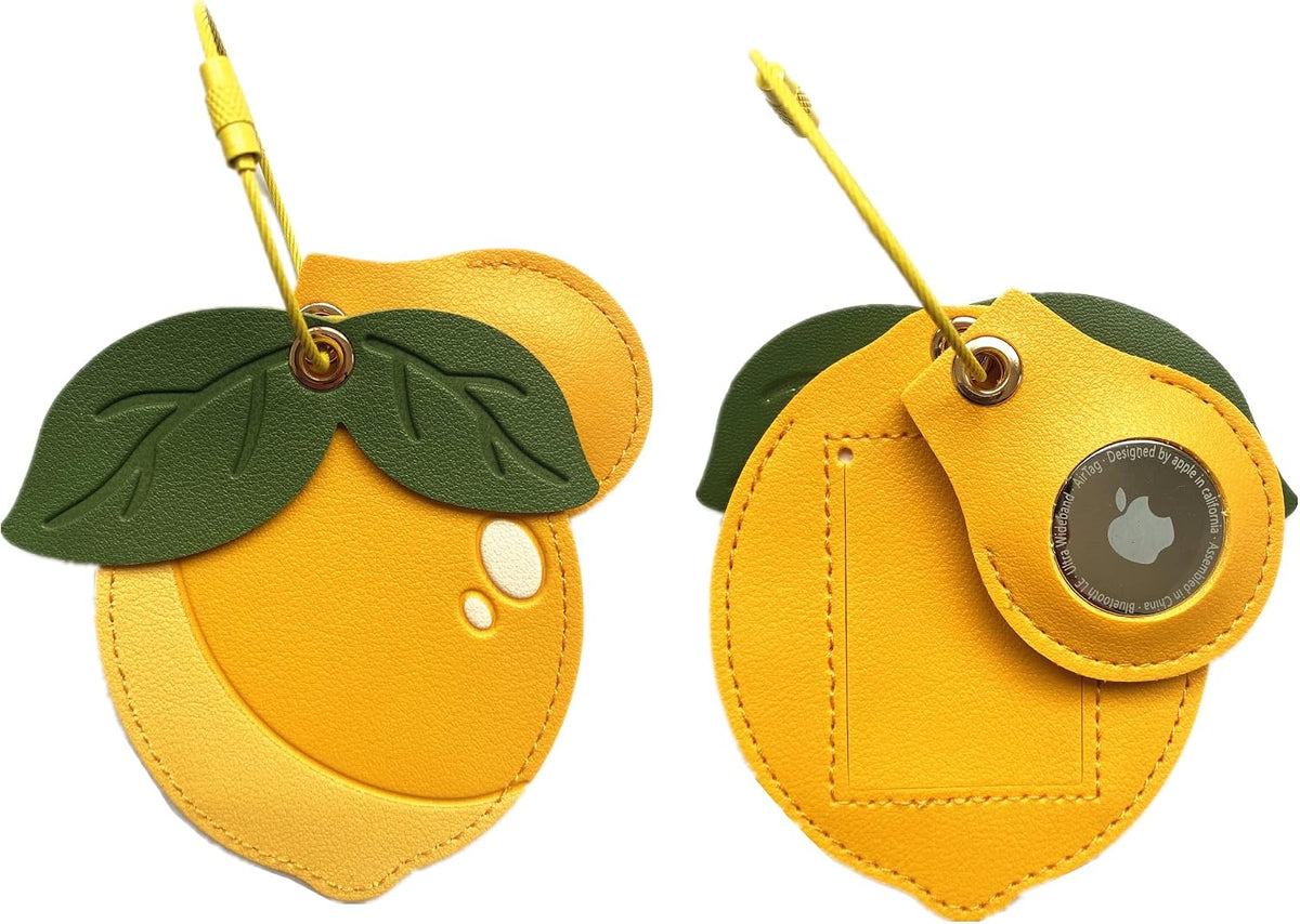 PU Leather Luggage Tag with Airtag Holder Case Set and Name ID Label