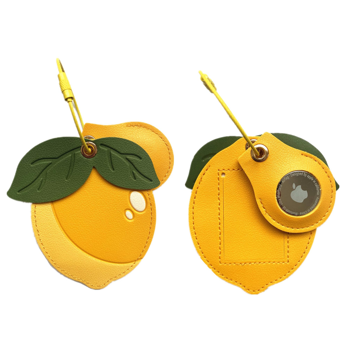 PU Leather Luggage Tag with Airtag Holder Case Set and Name ID Label