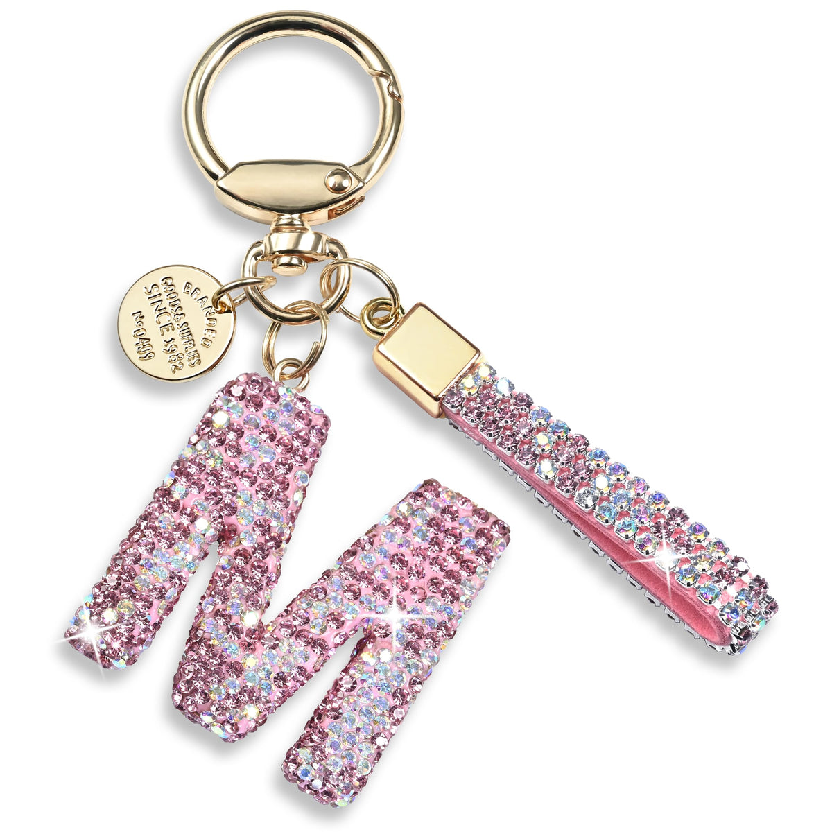 JINGUAZI Bling Initial Letter Keychain Bag Charms for Women