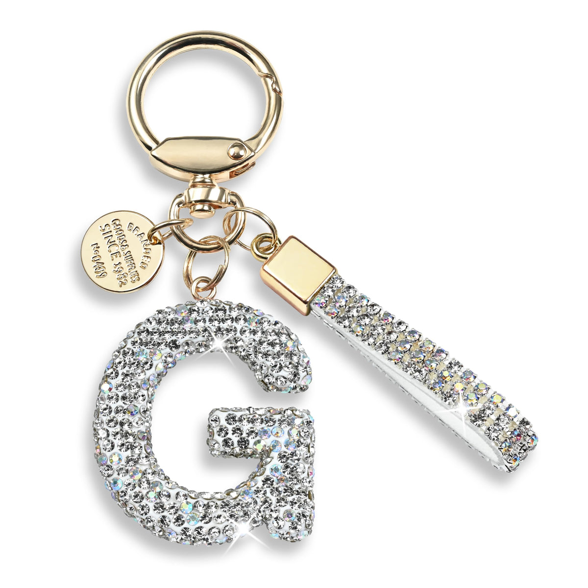 JINGUAZI Bling Initial Letter Keychain Bag Charms for Women