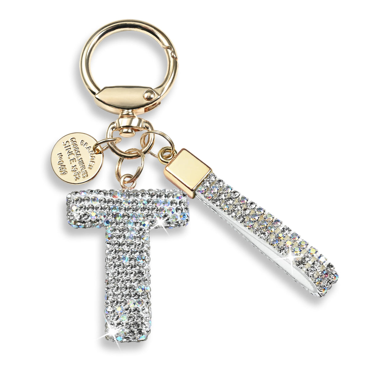 JINGUAZI Bling Initial Letter Keychain Bag Charms for Women